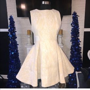 House of CB 'Farina' Pale Peach Lace Overlay Dress